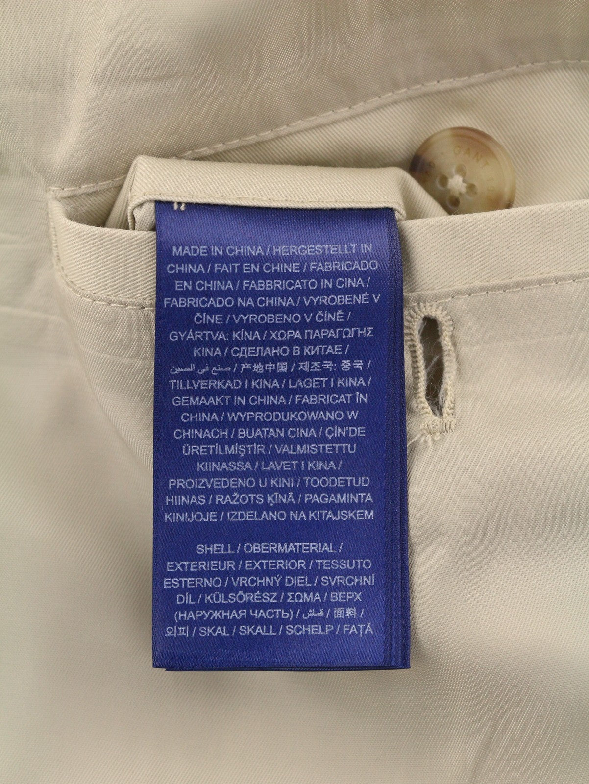 GANT automobilio moteriškas lietpaltis XL dydžio dykumos smėlio spalvos su paslėptomis sagomis, lengvas, RRP379 