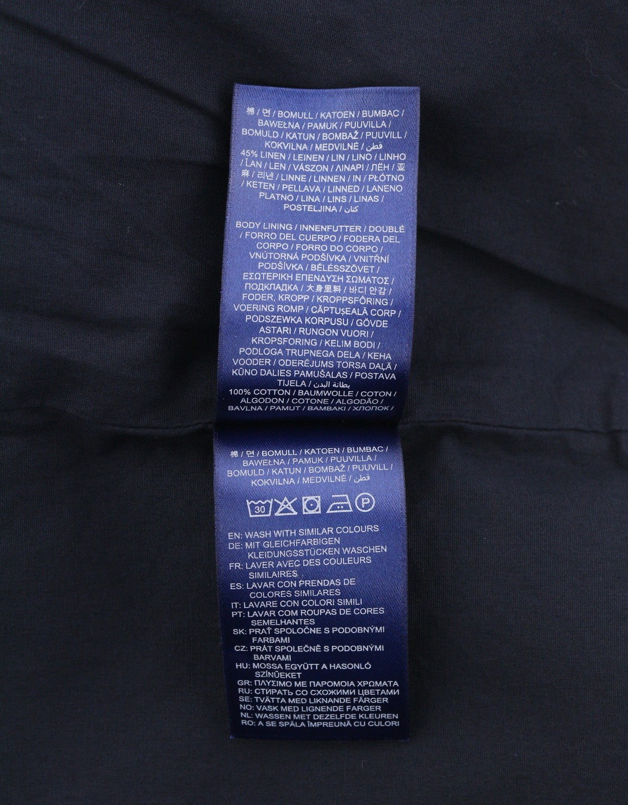 GANT Linen Blend Blouson Women Jacket L Evening Blue Zip Lightweight Bomber