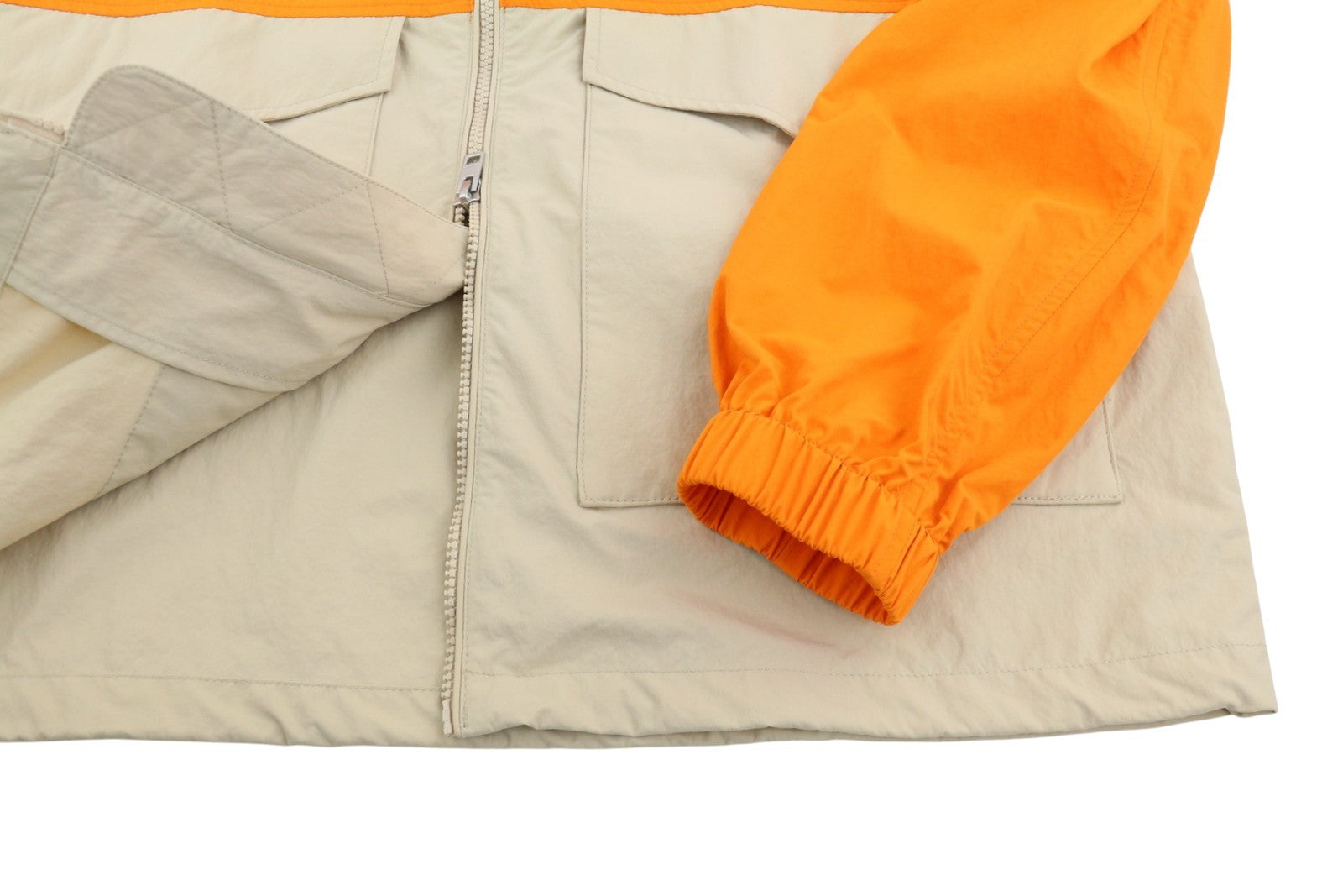 GANT Color Blocked Windbreaker Men Jacket M Dry Sand Hooded Full Zip Lightweight