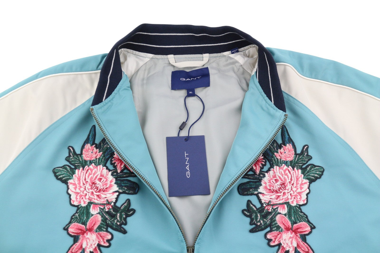 GANT Dahlia Badge Varsity Men Jacket XL Aqua Green Lightweight Bomber RRP499