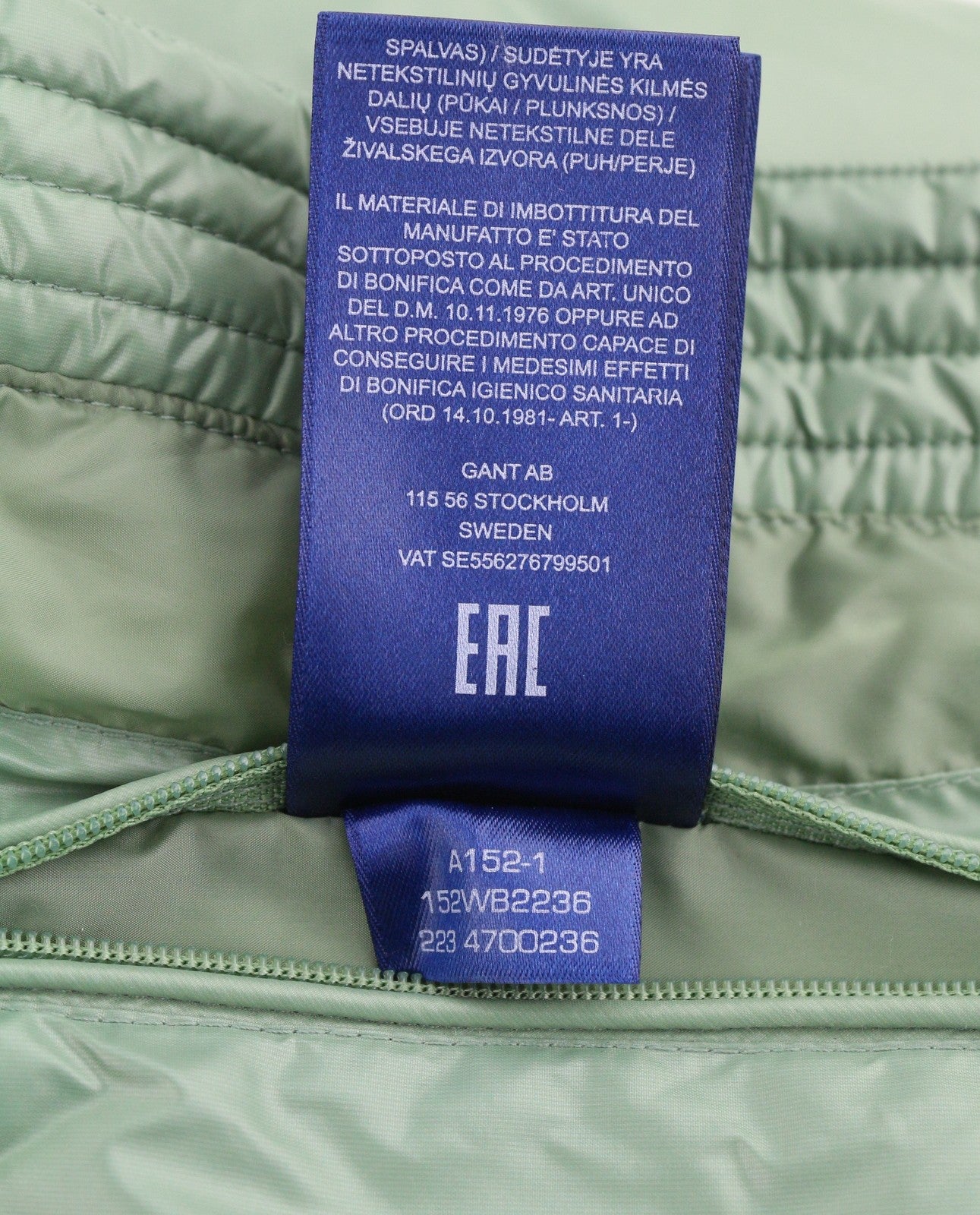 GANT trumpintas pūkinis moteriškas švarkas XL dydžio Kalamata žalias, pūkuotas, dygsniuotas, RRP425 