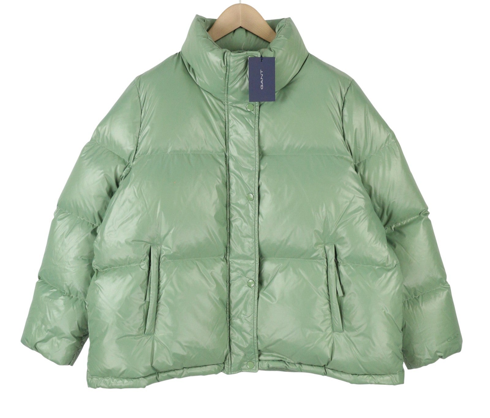 GANT trumpintas pūkinis moteriškas švarkas XL dydžio Kalamata žalias, pūkuotas, dygsniuotas, RRP425 