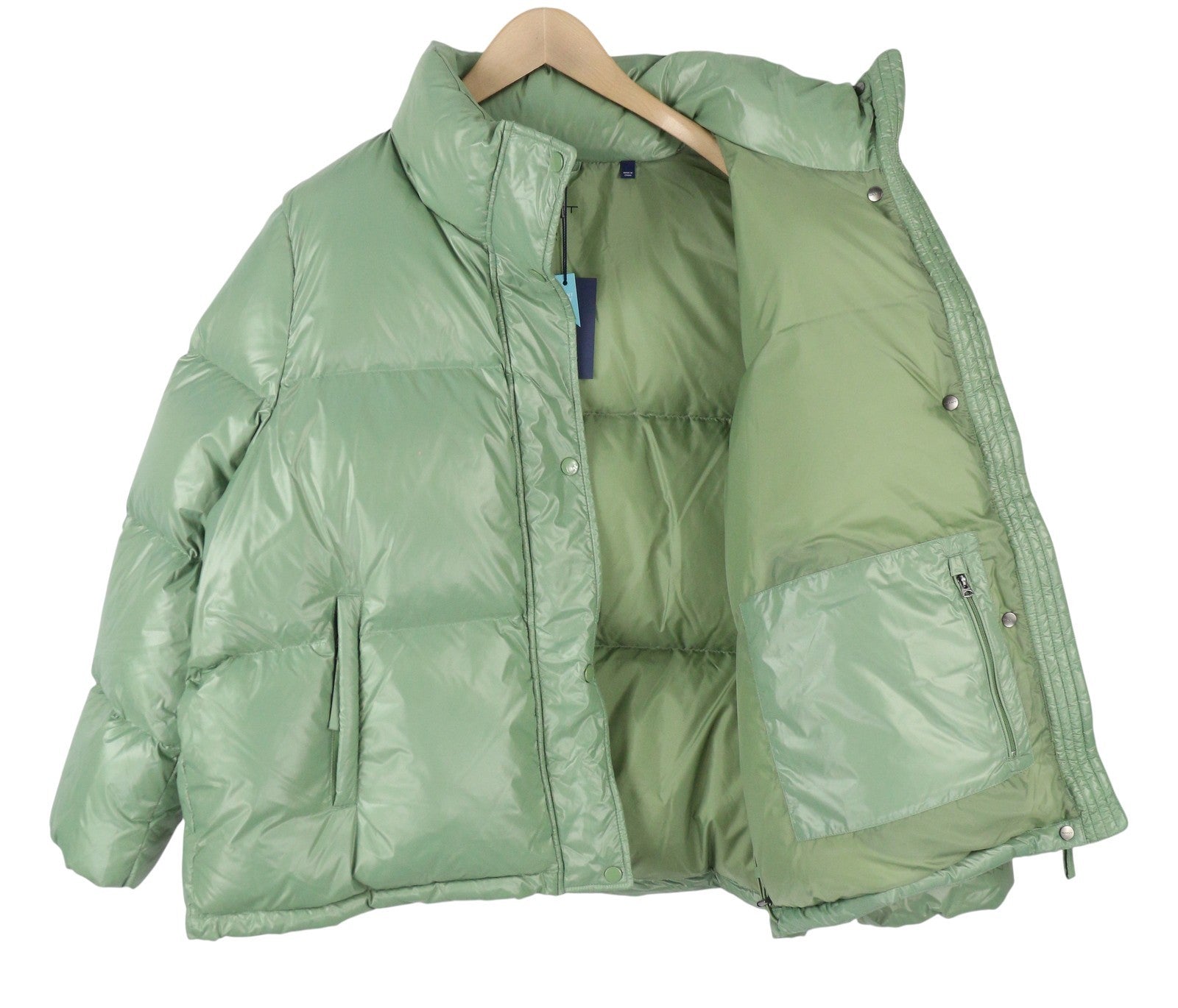 GANT trumpintas pūkinis moteriškas švarkas XL dydžio Kalamata žalias, pūkuotas, dygsniuotas, RRP425 