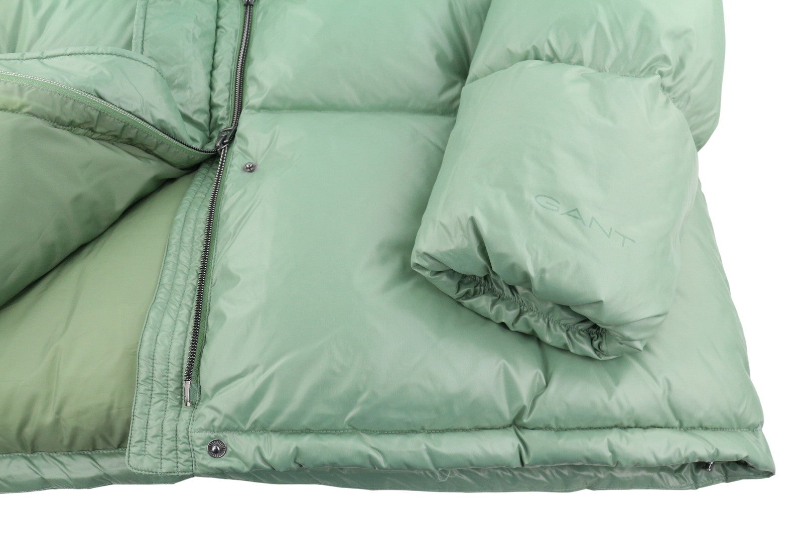 GANT trumpintas pūkinis moteriškas švarkas XL dydžio Kalamata žalias, pūkuotas, dygsniuotas, RRP425 