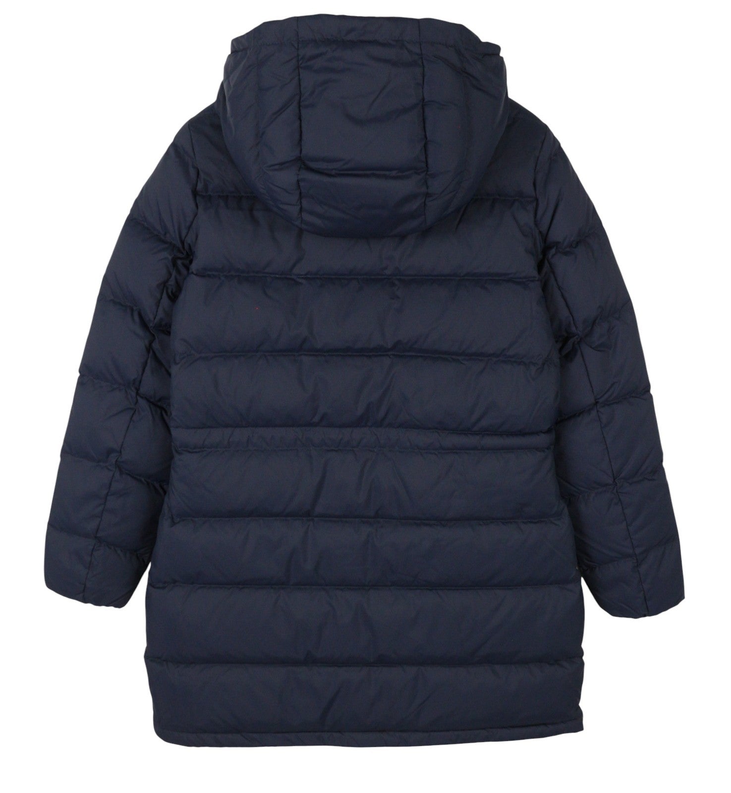 GANT ilga pūkinė moteriška striukė M, vakarinės mėlynos spalvos, su paminkštinimu, dygsniuotu gobtuvu, vidutinio dydžio, RRP299 