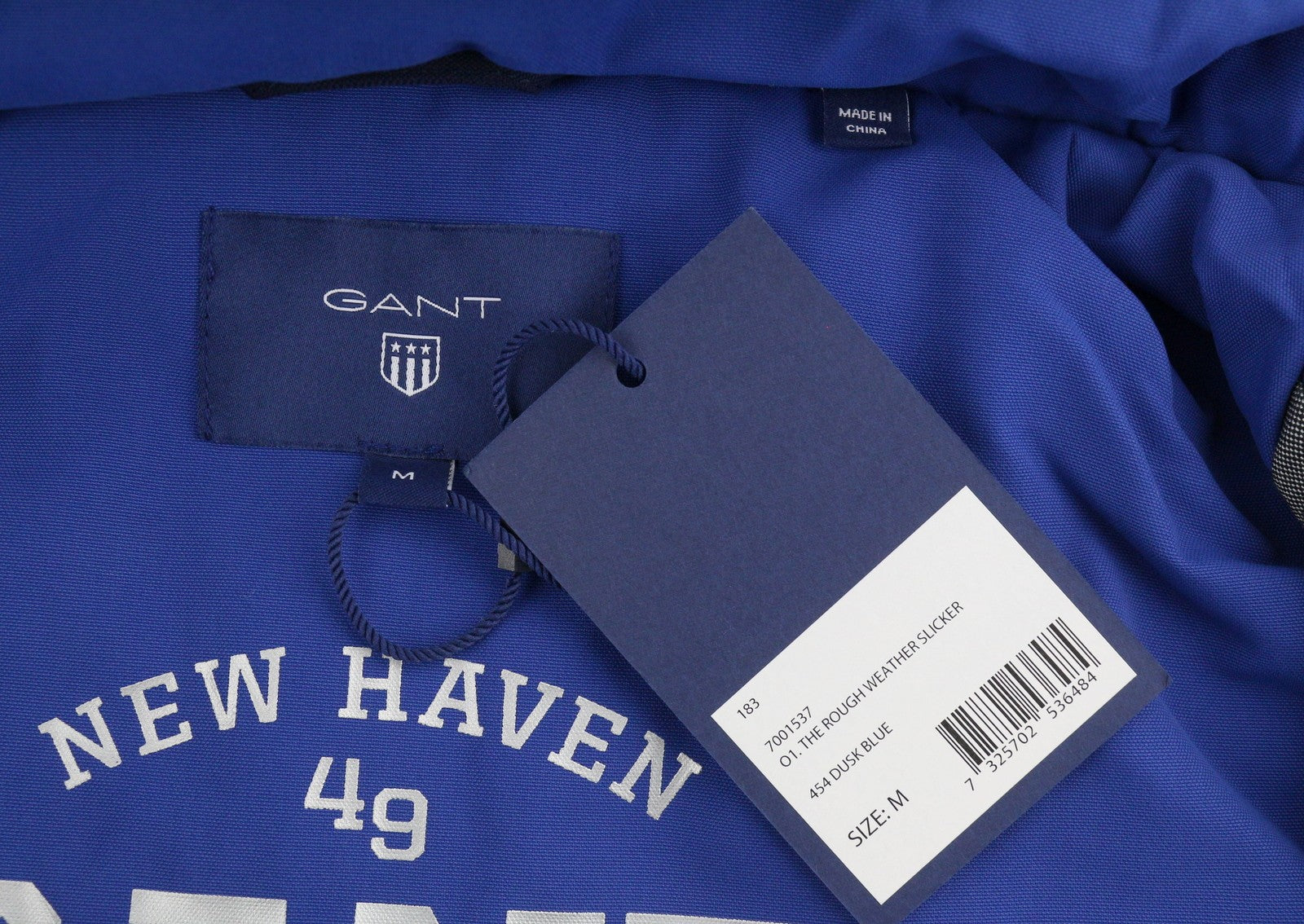 GANT The Rough Weather Slicker Men Jacket M Dusk Blue Padded Hooded RRP449