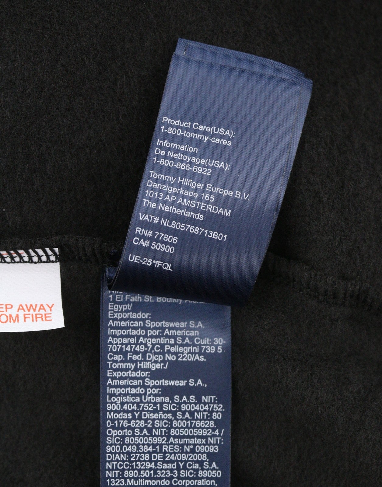 TOMMY HILFIGER Men Hoodie XL Black Oversized Kangaroo Pocket Front Logo Pull On