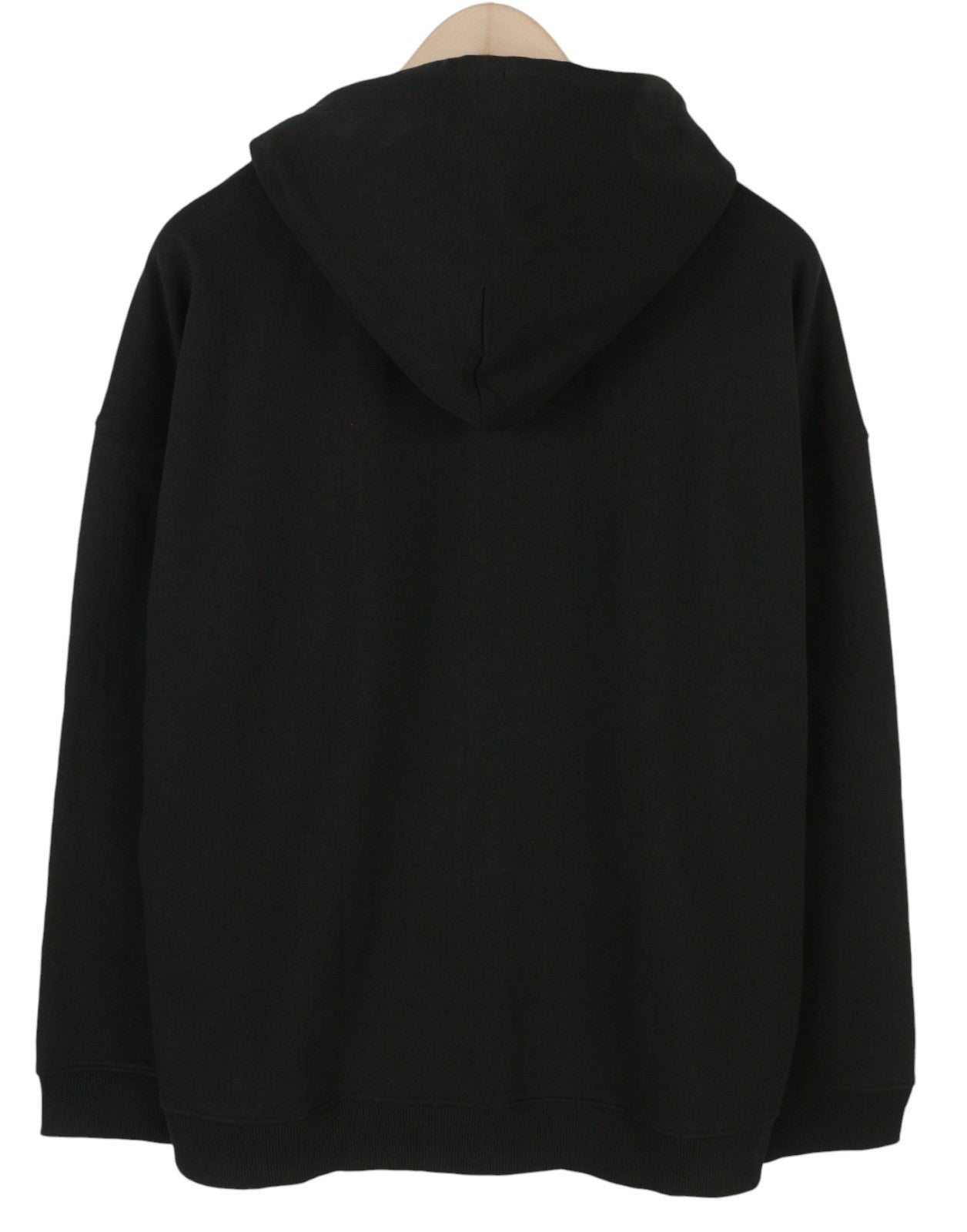 TOMMY HILFIGER Men Hoodie L Black Full Zip Front Logo Oversized Pockets