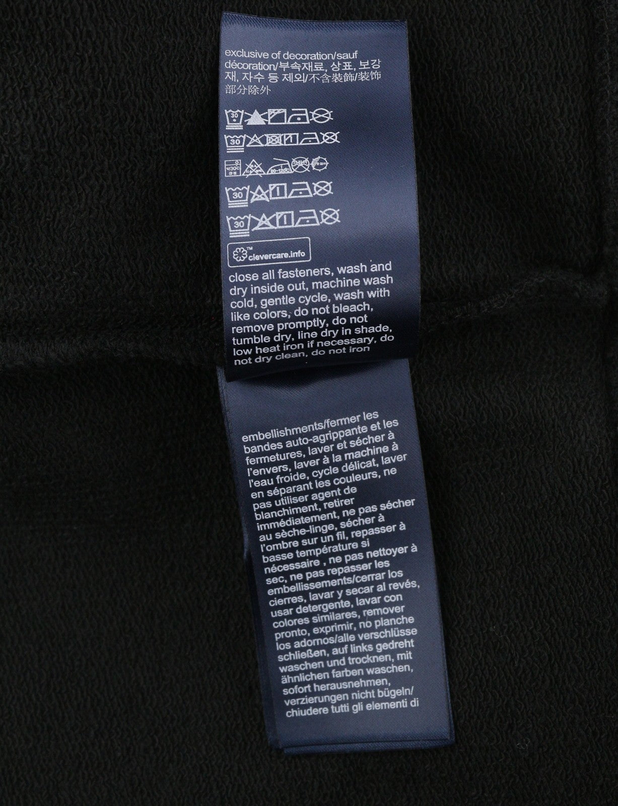 TOMMY HILFIGER Men Hoodie L Black Full Zip Front Logo Oversized Pockets