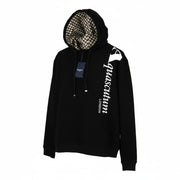 AQUASCUTUM FCIA18 vyriškas L dydžio juodas džemperis su gobtuvu ir kengūros logotipu bei kišene 