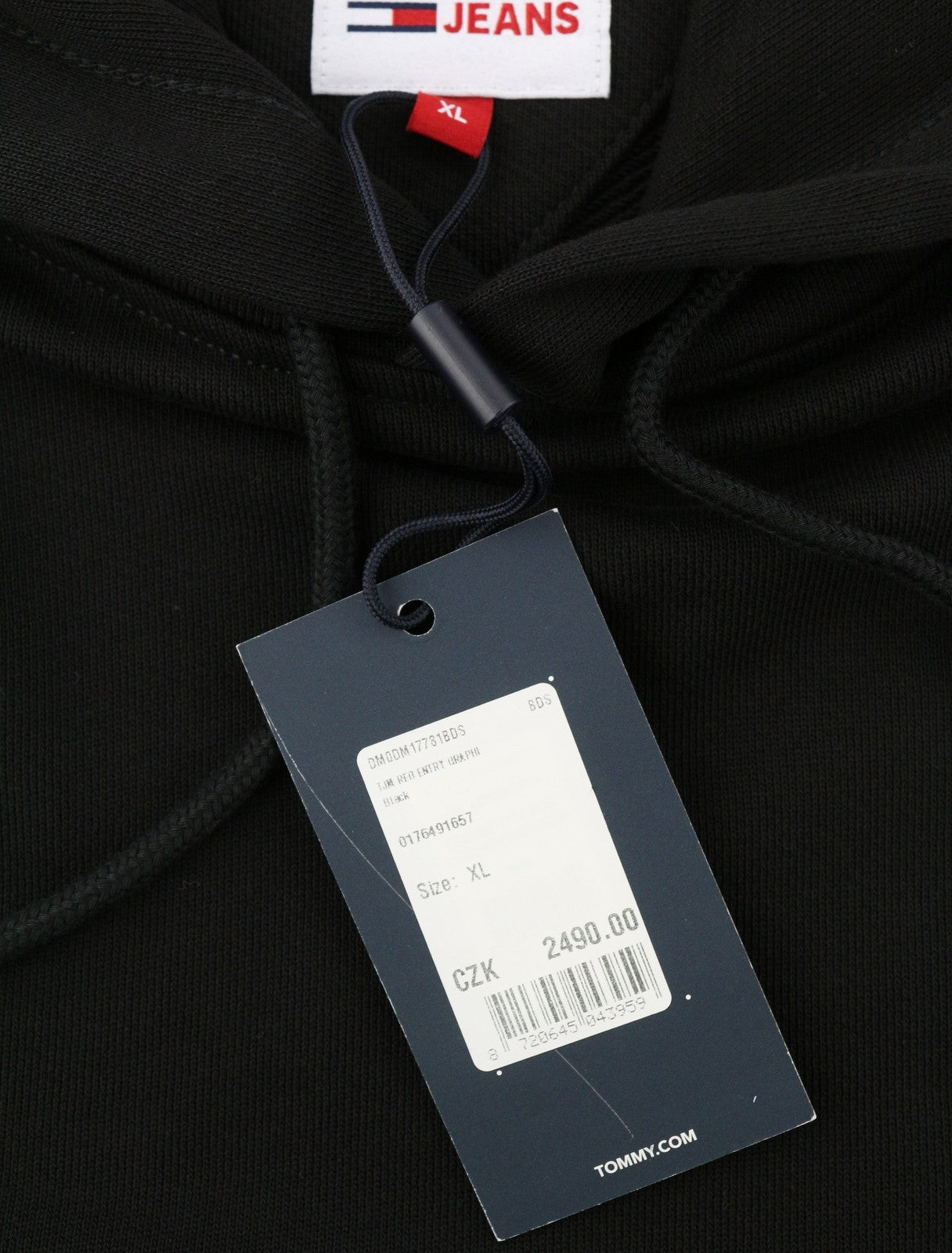 TOMMY HILFIGER Req Entry Graphi vyriškas džemperis su gobtuvu XL dydžio, juodas, megztinis su kengūros kišene 