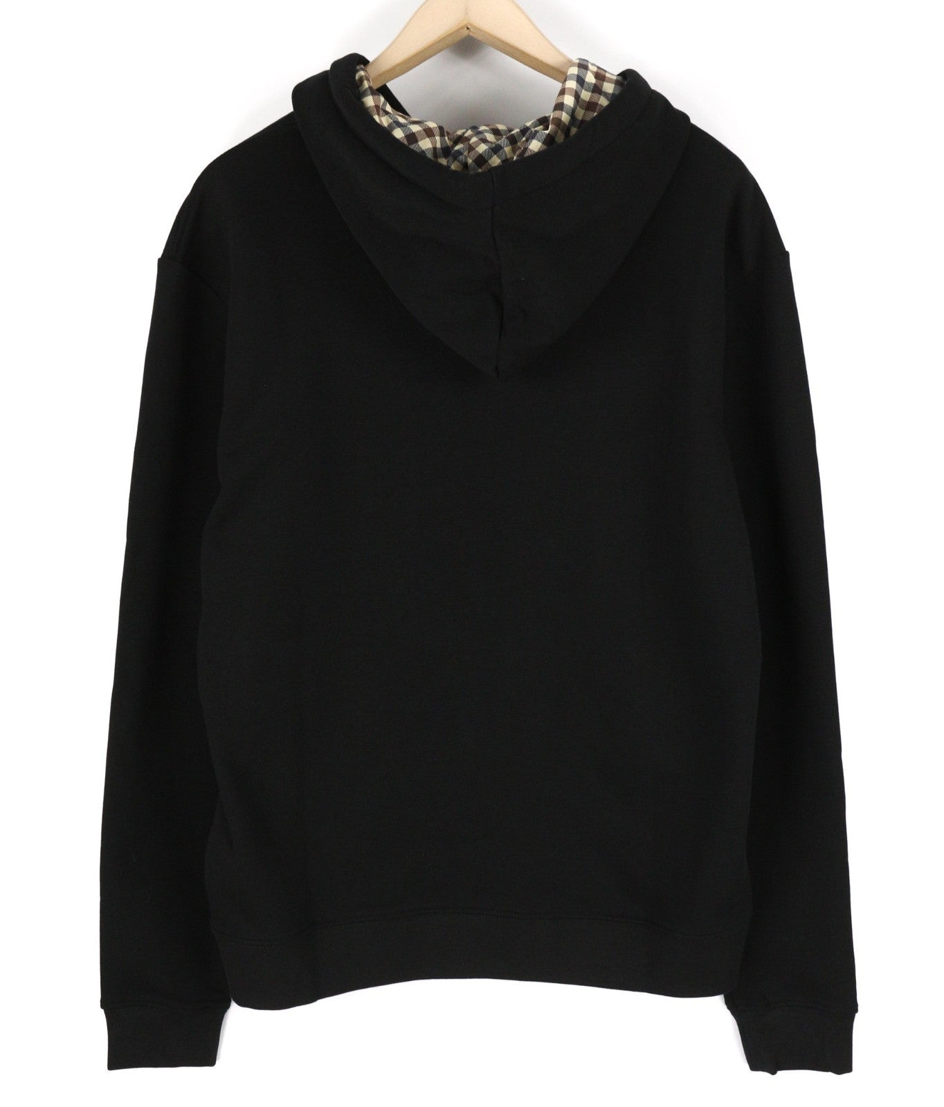 AQUASCUTUM FAI003 vyriškas L dydžio juodas megztinis su gobtuvu ir kengūros kišene 