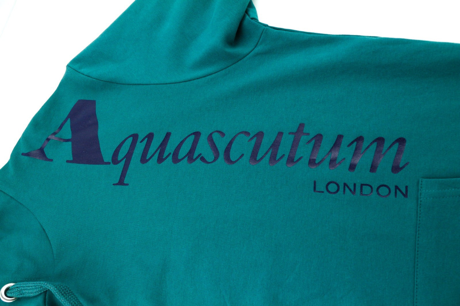 AQUASCUTUM FCIA18 vyrų L tamsiai žalios spalvos džemperis su logotipu, juostelės kengūra 