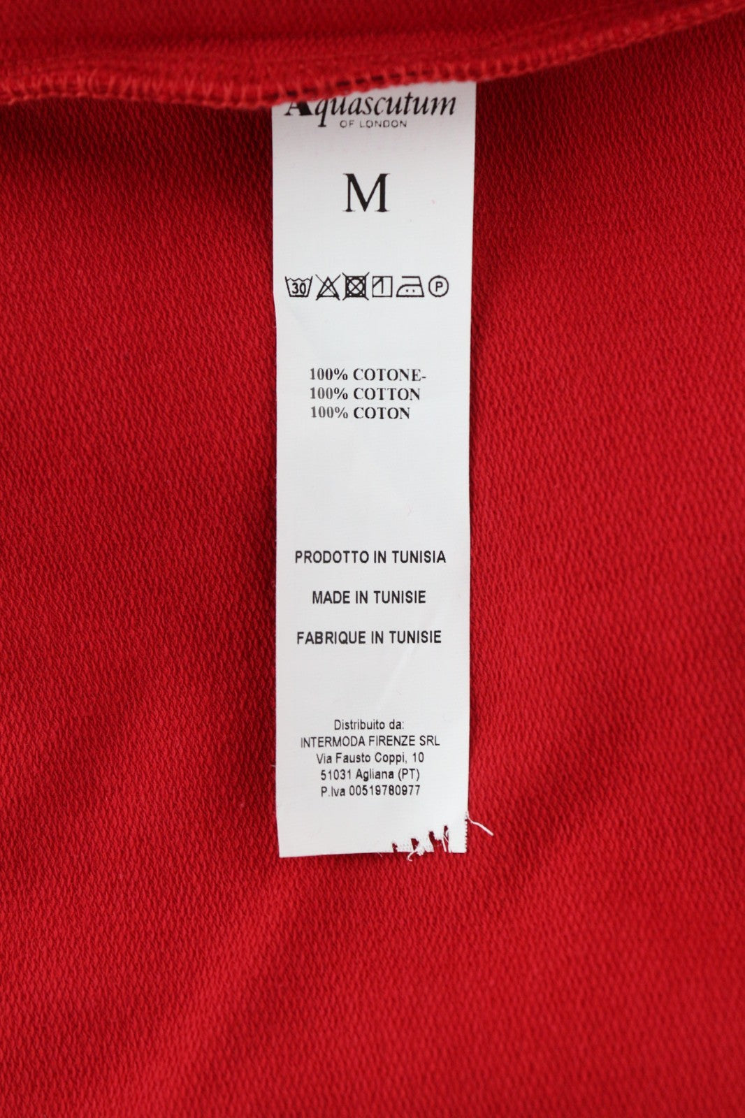 AQUASCUTUM FCIA26 vyriškas raudonas M dydžio džemperis su gobtuvu ir kengūros logotipu bei kišene 