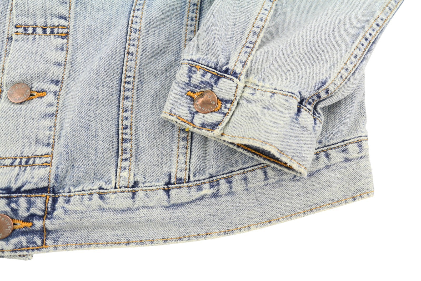 NUDIE JEANS Terry Bleach Blue Men Jacket L Denim Faded Button-Up Spread Neck