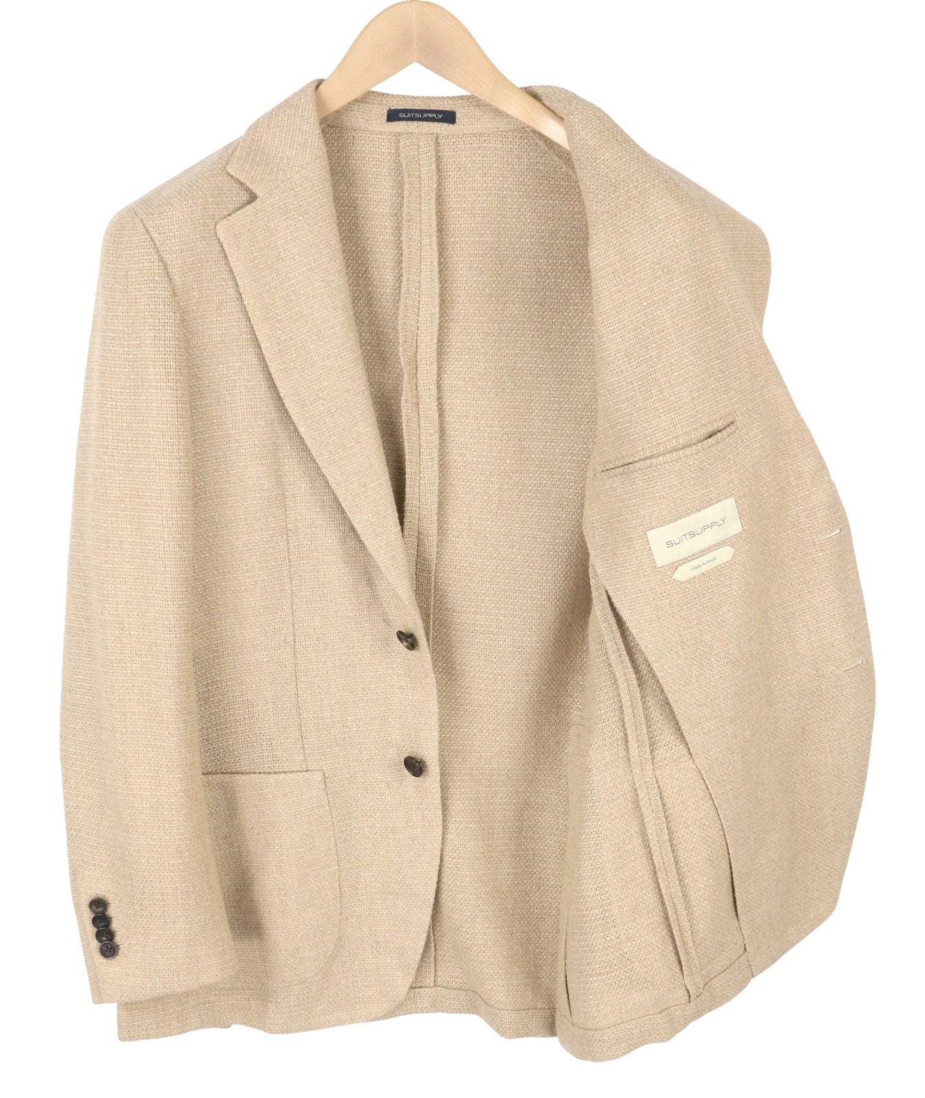 „SUITSUPPLY Lazio Patch“ nekonstruotas UL vyriškas švarkas UK40R alpakų vilnos plonas kirpimas 