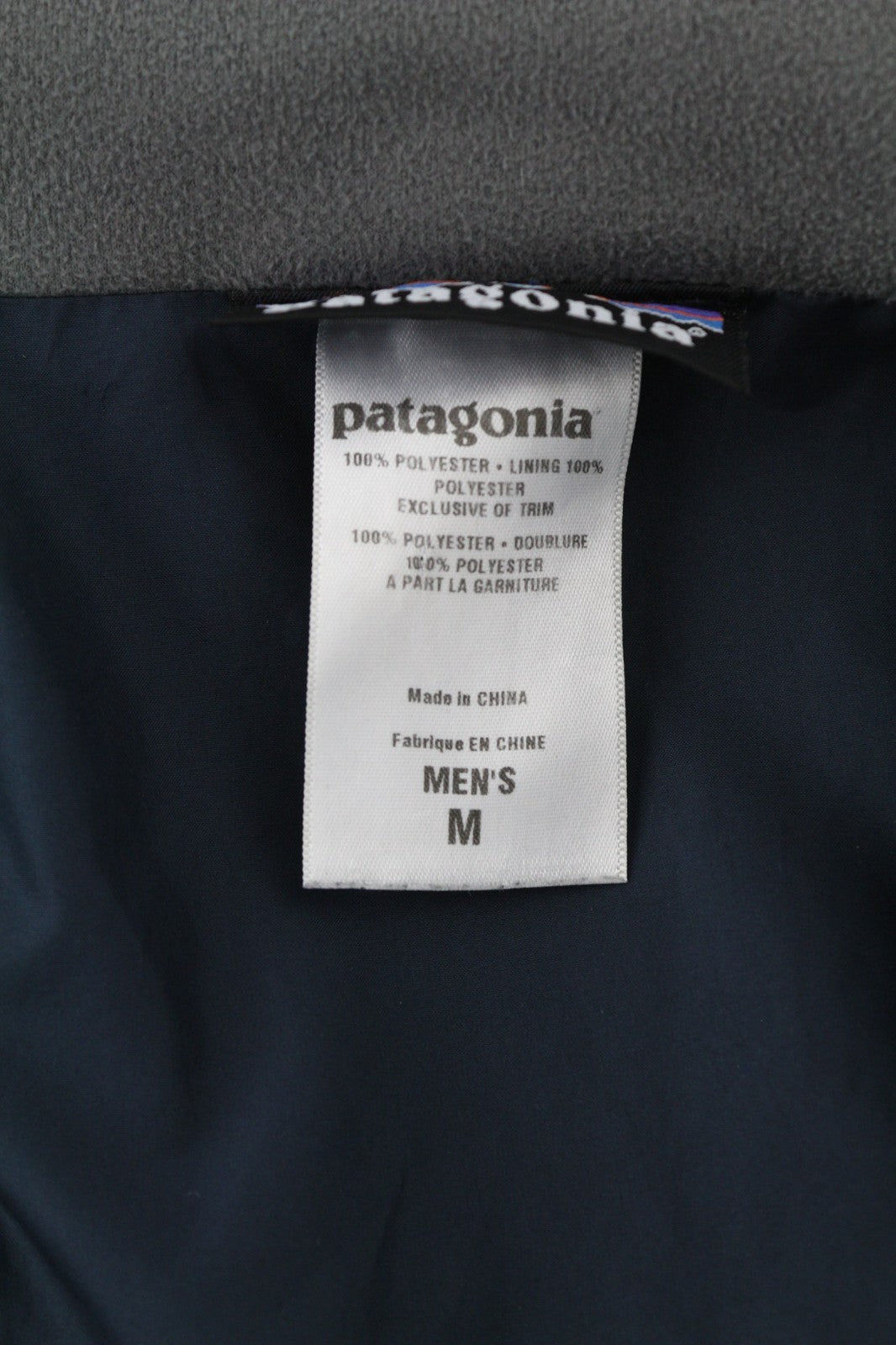 PATAGONIA Men's M Dark Blue H2NO Thin Jacket High Neck Zipper Patch Pockets