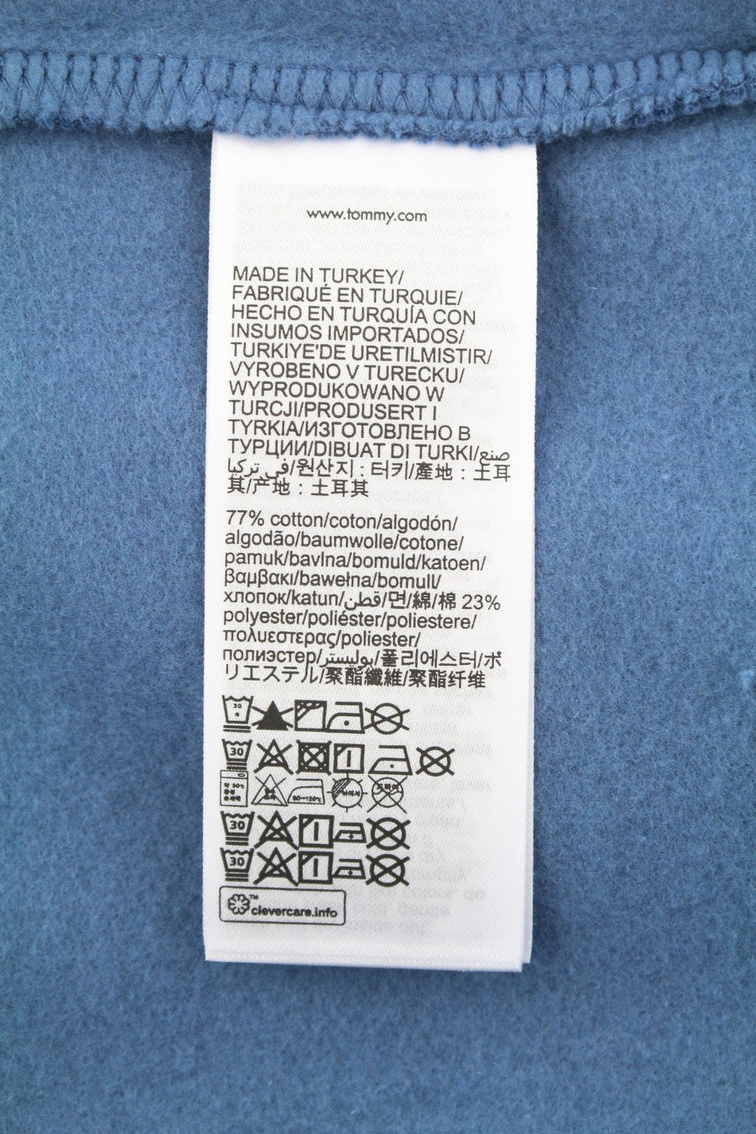 TOMMY HILFIGER vyriškas megztinis su gobtuvu XL dydžio mėlynas su kengūros kišene ir gobtuvu priekyje su logotipu 