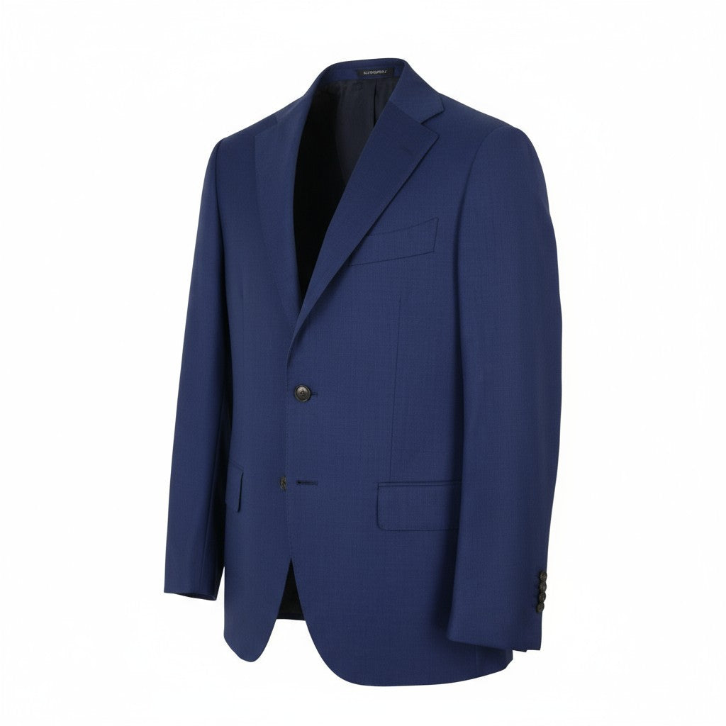 „SUITSUPPLY Lazio“ vienaeilis vyriškas švarkas, UK36R, mėlynas vilnonis švarkas su įpjova ir sagomis atlape 