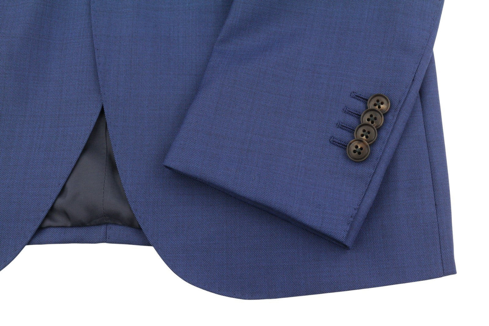 „SUITSUPPLY Lazio“ vienaeilis vyriškas švarkas, UK36R, mėlynas vilnonis švarkas su įpjova ir sagomis atlape 