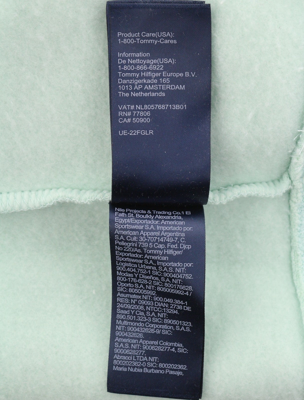 TOMMY HILFIGER Pocket Placement Men Hoodie 2XL Minty Essence Kangaroo Pull On