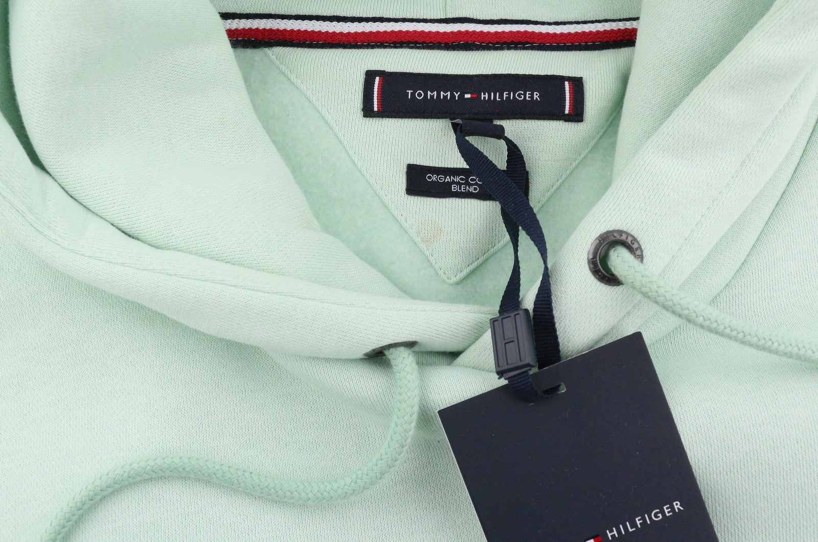 TOMMY HILFIGER Pocket Placement Men Hoodie 2XL Minty Essence Kangaroo Pull On