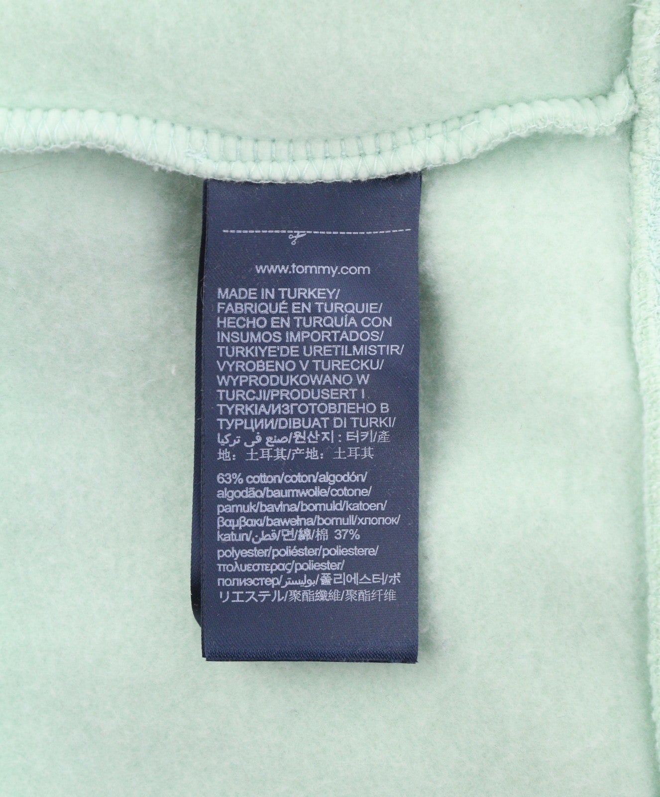 TOMMY HILFIGER Pocket Placement Men Hoodie 2XL Minty Essence Kangaroo Pull On