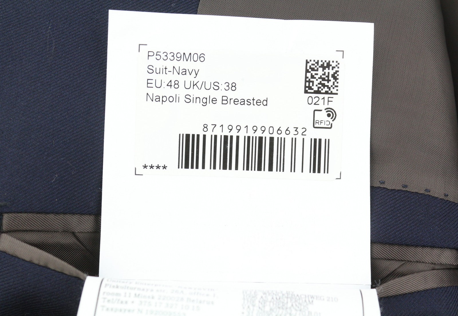 „SUITSUPPLY Napoli“ vienaeilis vyriškas švarkas, UK38R, mėlynas, grynos vilnos, su įpjova atvarte. 