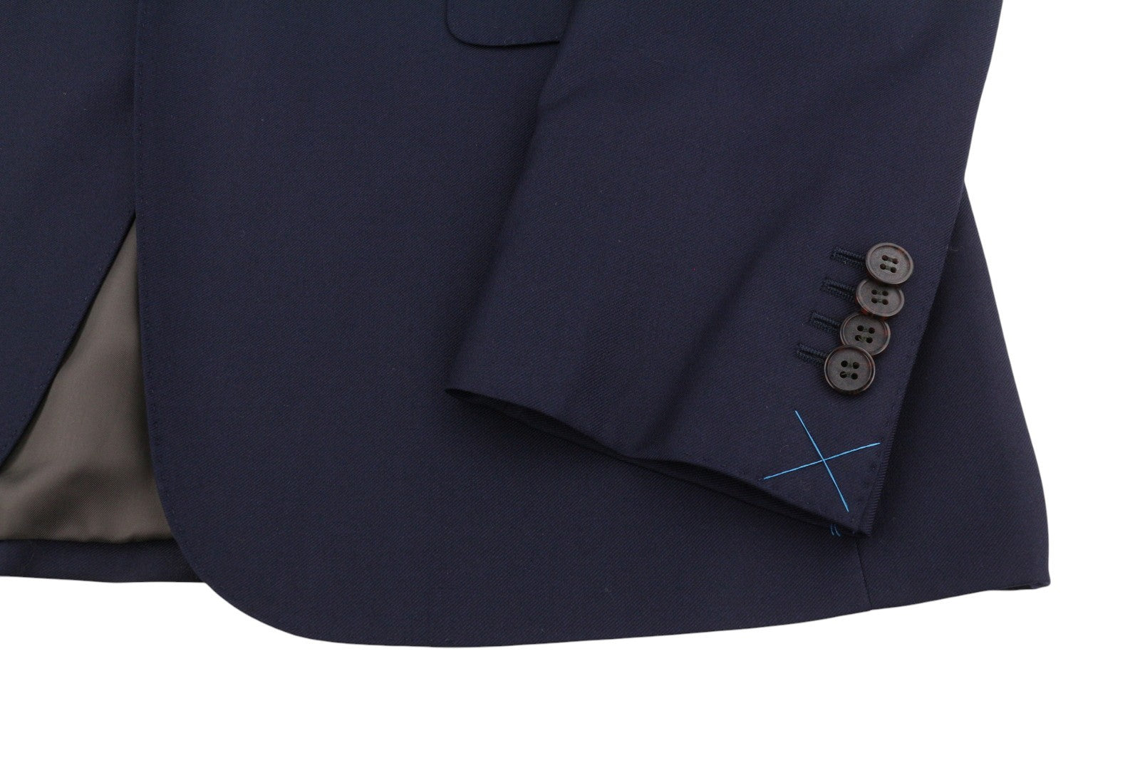 „SUITSUPPLY Napoli“ vienaeilis vyriškas švarkas, UK38R, mėlynas, grynos vilnos, su įpjova atvarte. 