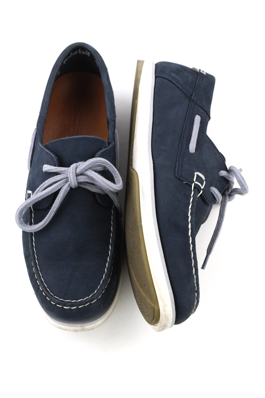 TIMBERLAND A416H Men's UK7 EU41 Blue Leather Slip On Loafer True Cloud Comfort