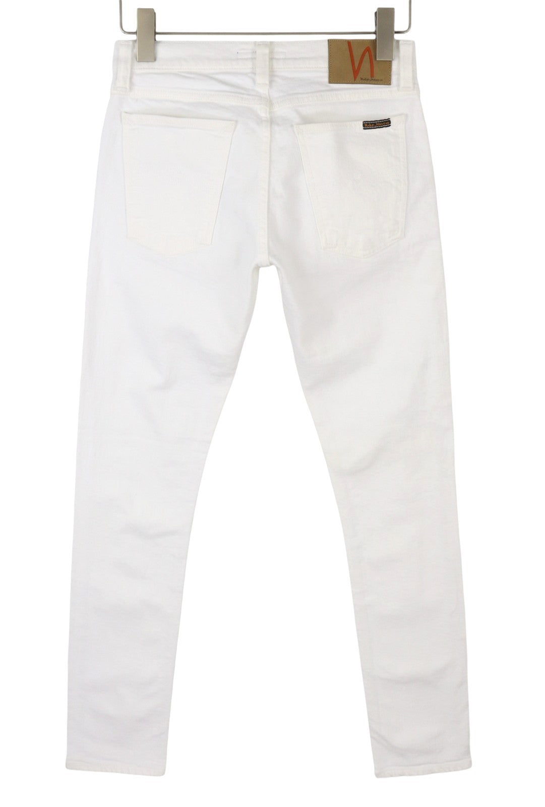 NUDIE JEANS Long John Blazing White vyriški džinsai W28/L32 aptempti ekologiški džinsai 