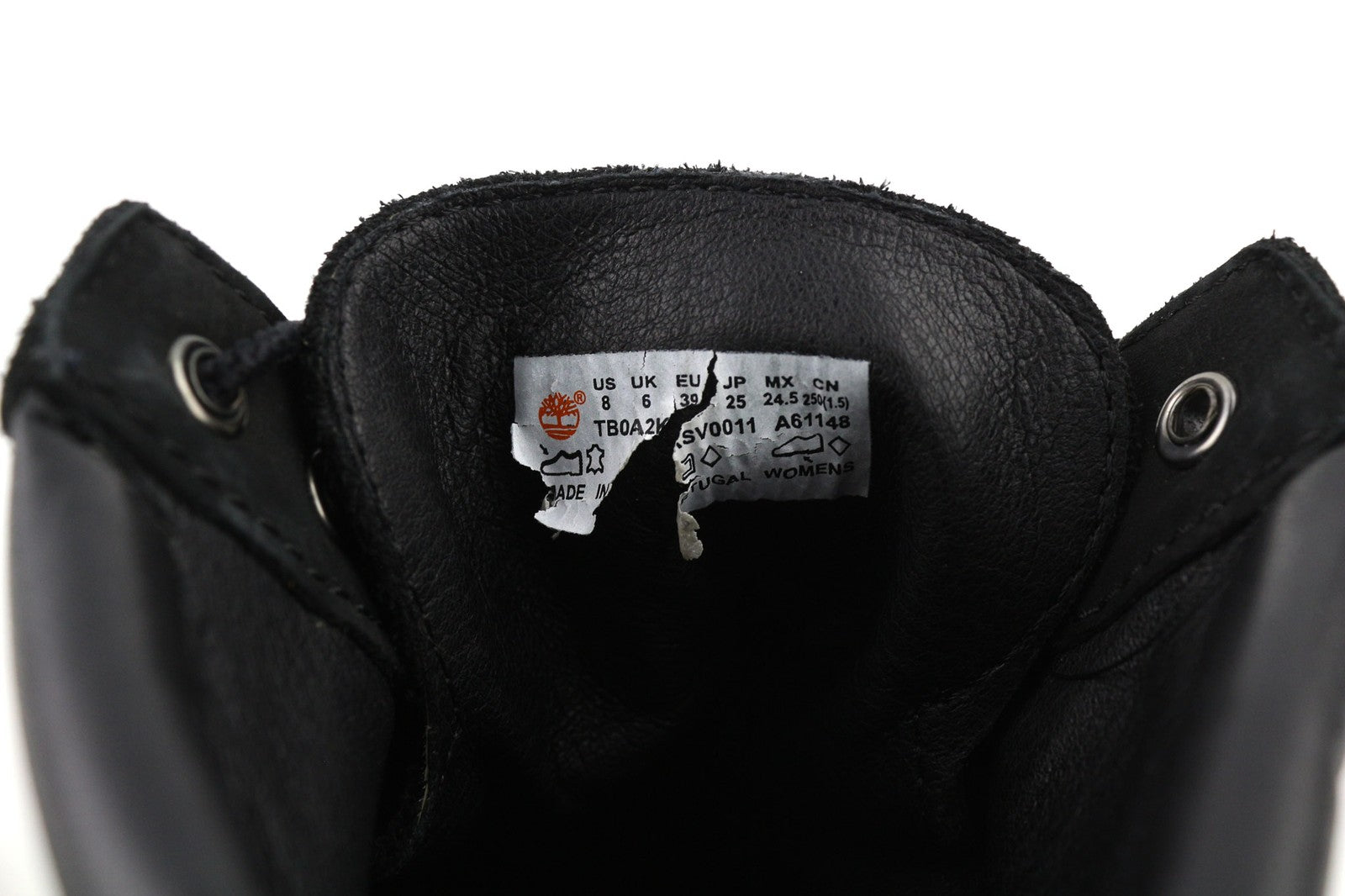 TIMBERLAND TB0A2KSV0011 Women UK6 EU39 Black Leather Almond Toe Waterproof Boots