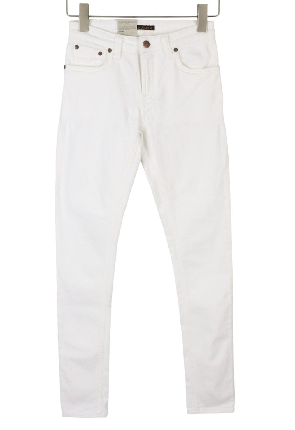 NUDIE JEANS Skinny Lin Blazing White Women Jeans W26/L32 Denim Zip Fly