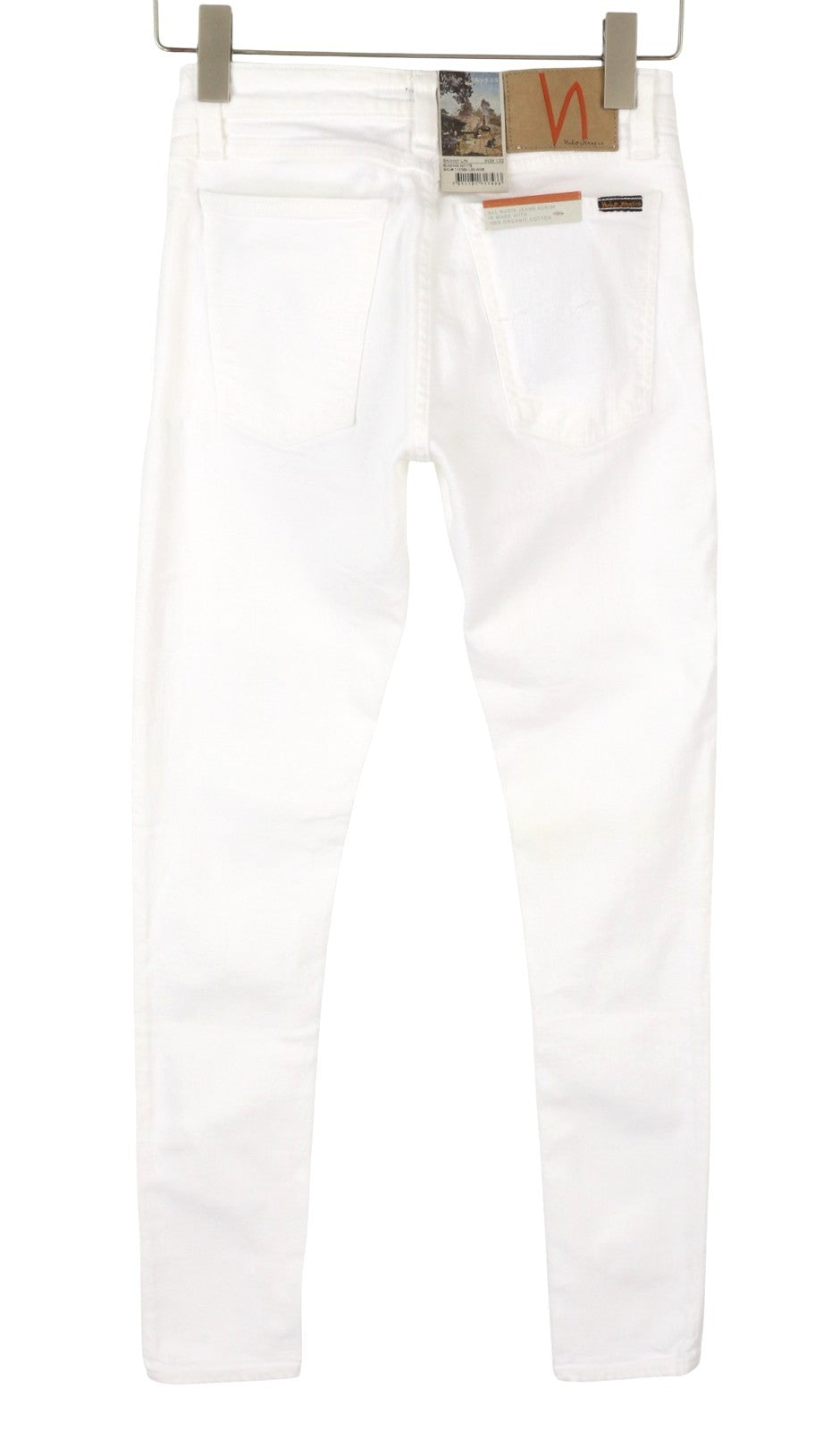 NUDIE JEANS Skinny Lin Blazing White Women Jeans W26/L32 Denim Zip Fly