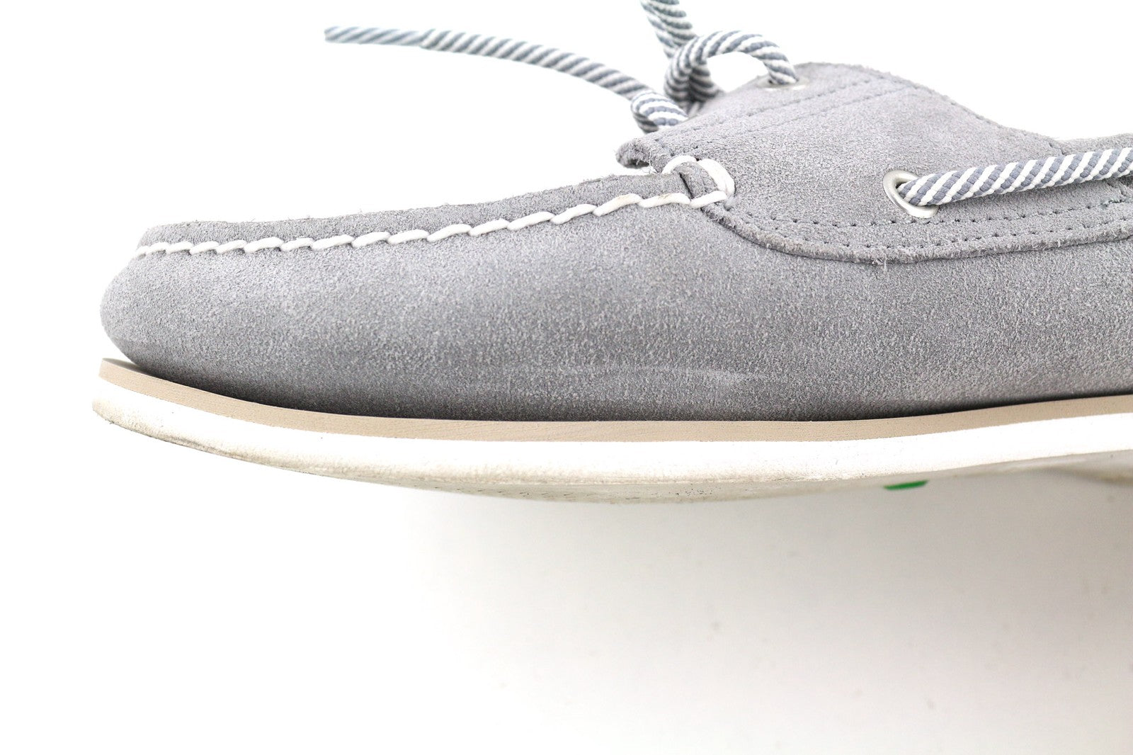 TIMBERLAND A43W1 Men's UK10.5 EU45 Grey Leather Slip On Boat Loafers Almond Toe