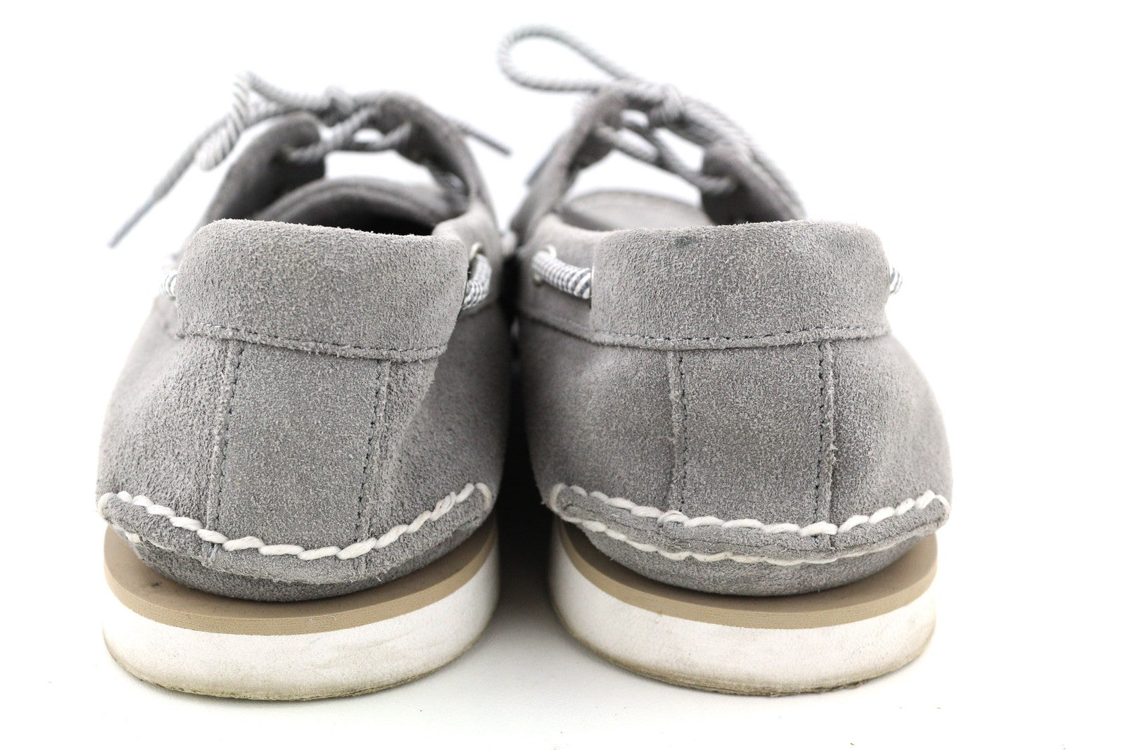 TIMBERLAND A43W1 Men's UK10.5 EU45 Grey Leather Slip On Boat Loafers Almond Toe