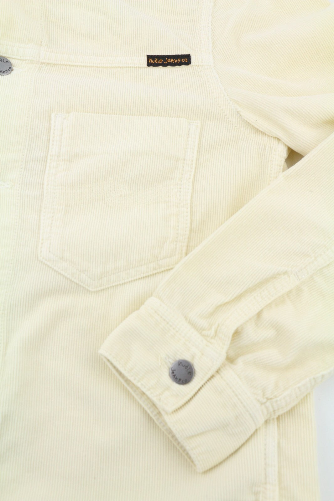 NUDIE JEANS Ronny Men's S Dusty White Organic Corduroy Buttoned Jacket