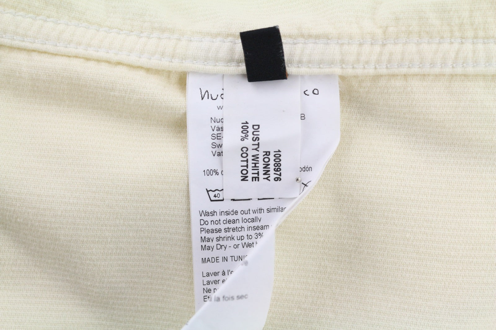 NUDIE JEANS Ronny Men's S Dusty White Organic Corduroy Buttoned Jacket