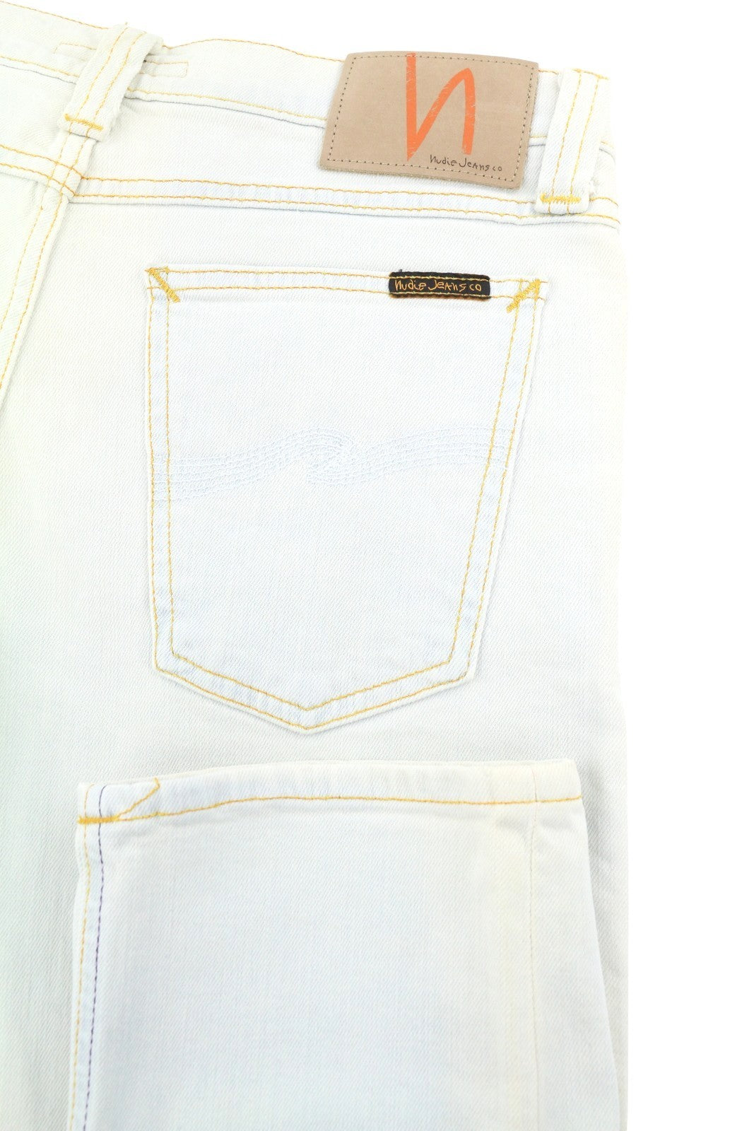 NUDIE JEANS Tube Kelly Org. Bleach White vyriški džinsai W29/L32 išblukinto aptempto kirpimo 