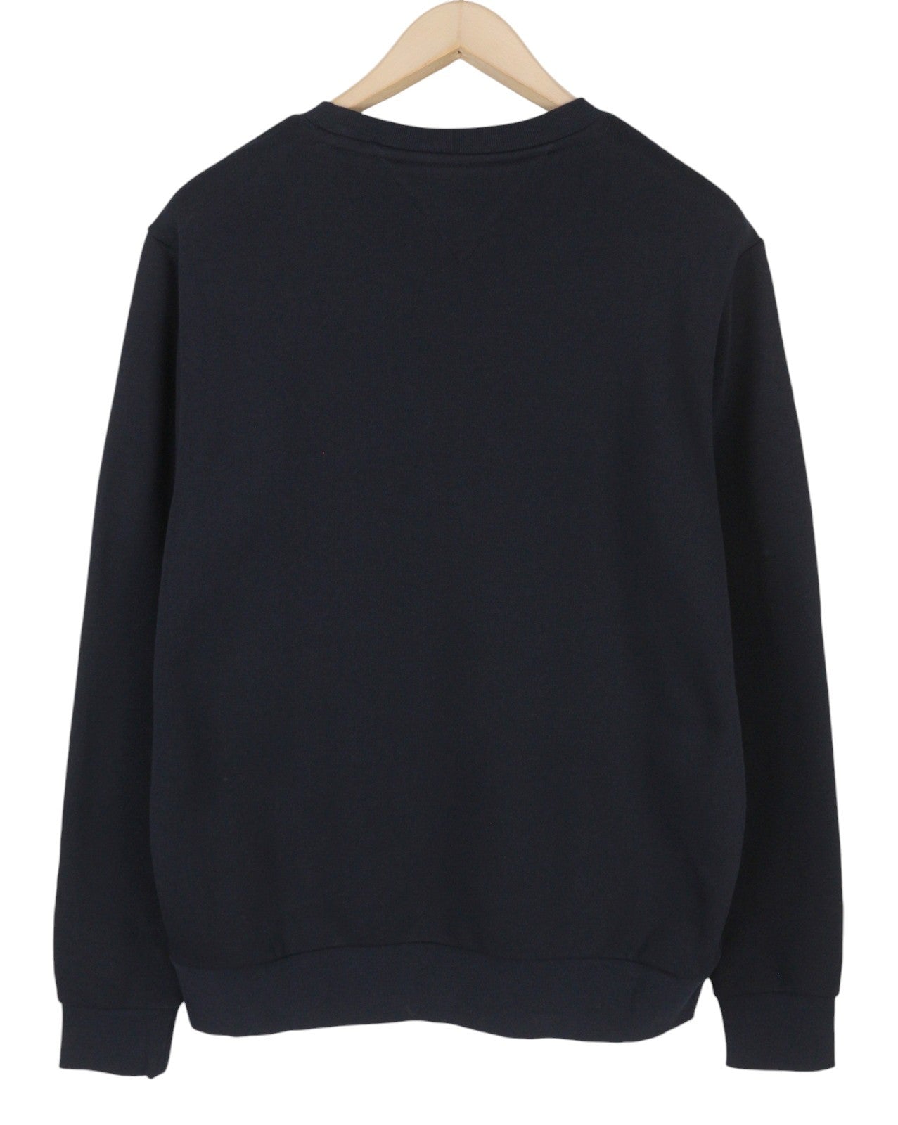 TOMMY HILFIGER vyriškas džemperis L dydžio, tamsiai mėlynas, apvalios iškirptės formos, su logotipu priekyje. 