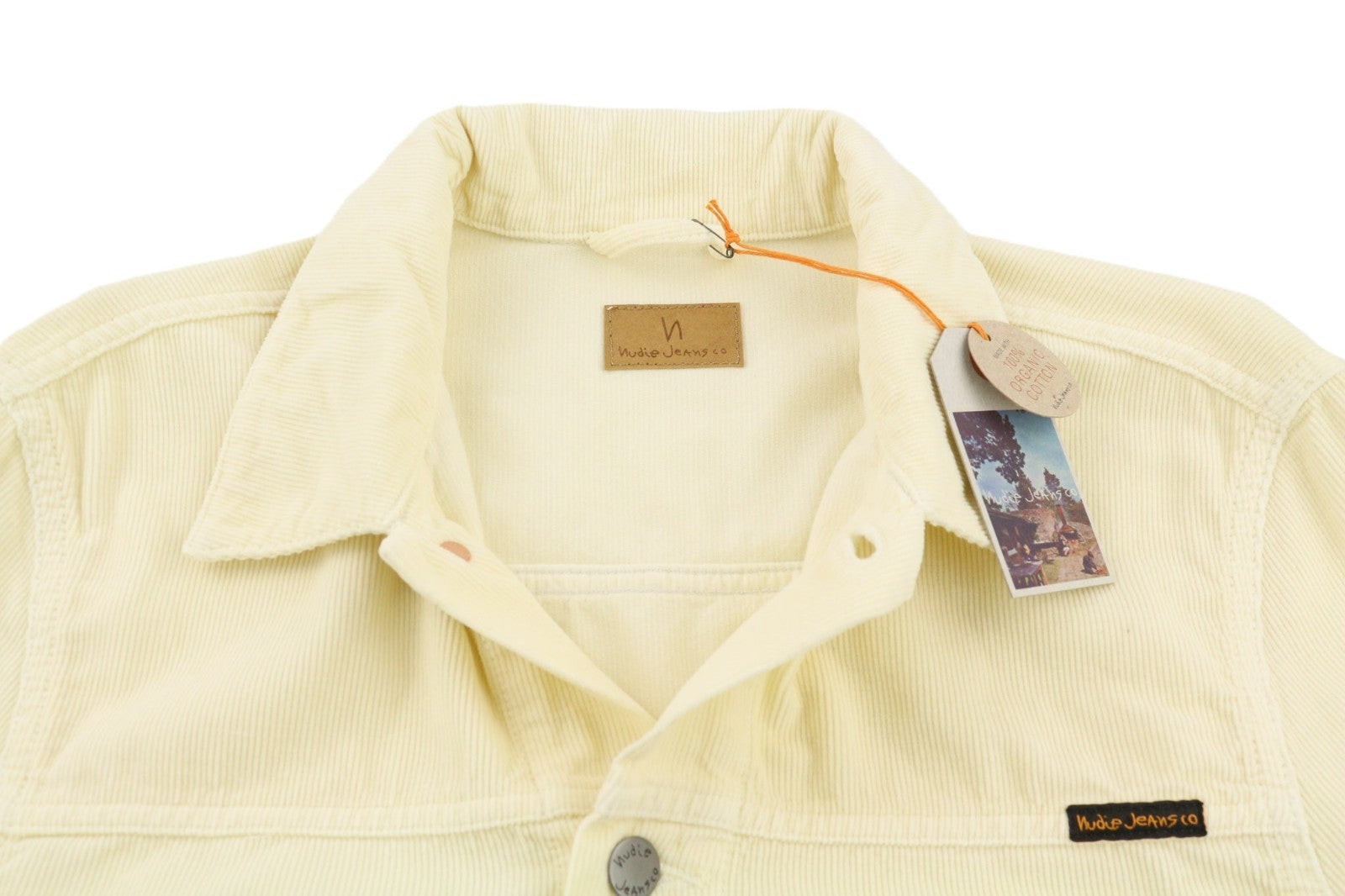 NUDIE JEANS Ronny Men's M Dusty White Organic Corduroy Buttoned Jacket