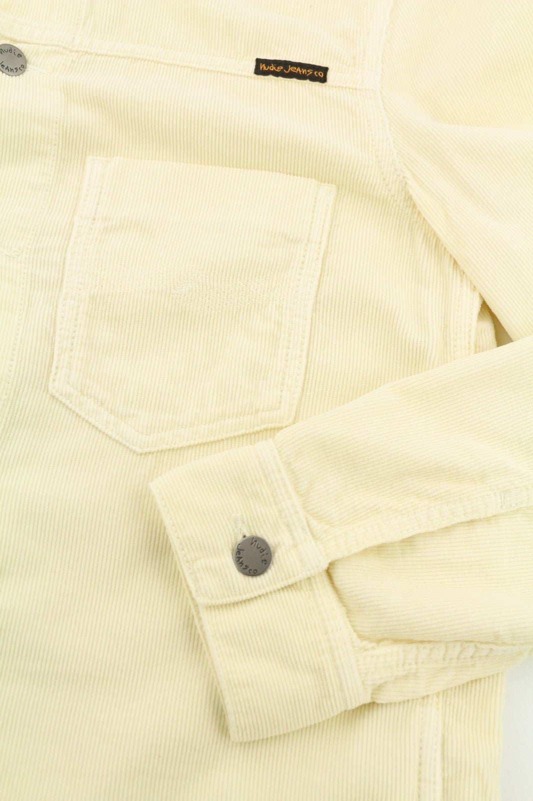 NUDIE JEANS Ronny Men's M Dusty White Organic Corduroy Buttoned Jacket