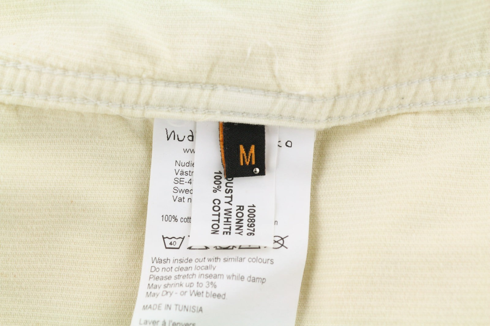 NUDIE JEANS Ronny Men's M Dusty White Organic Corduroy Buttoned Jacket