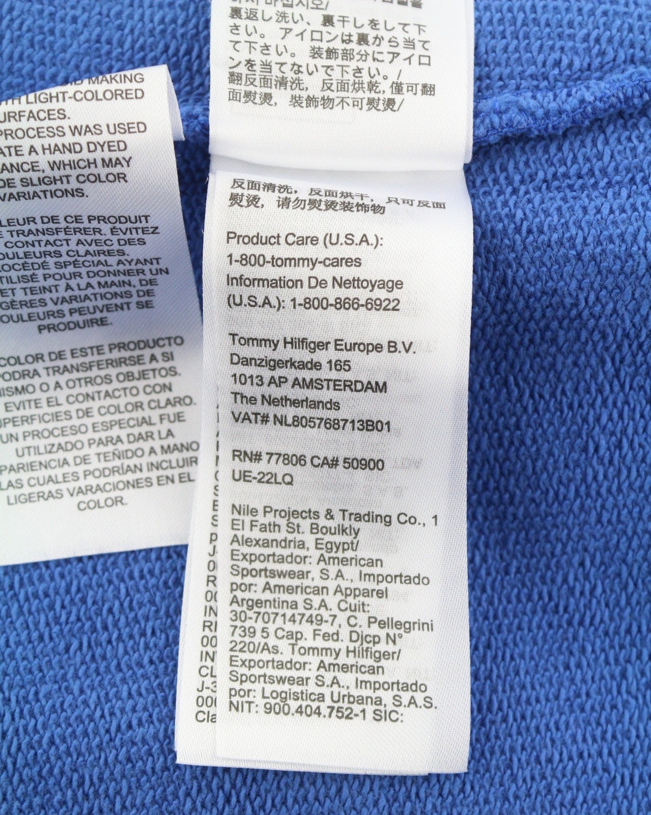 TOMMY HILFIGER RLX Vintage Vars vyriškas megztinis L dydžio mėlynas logotipas su apvalia kaklo iškirpte 