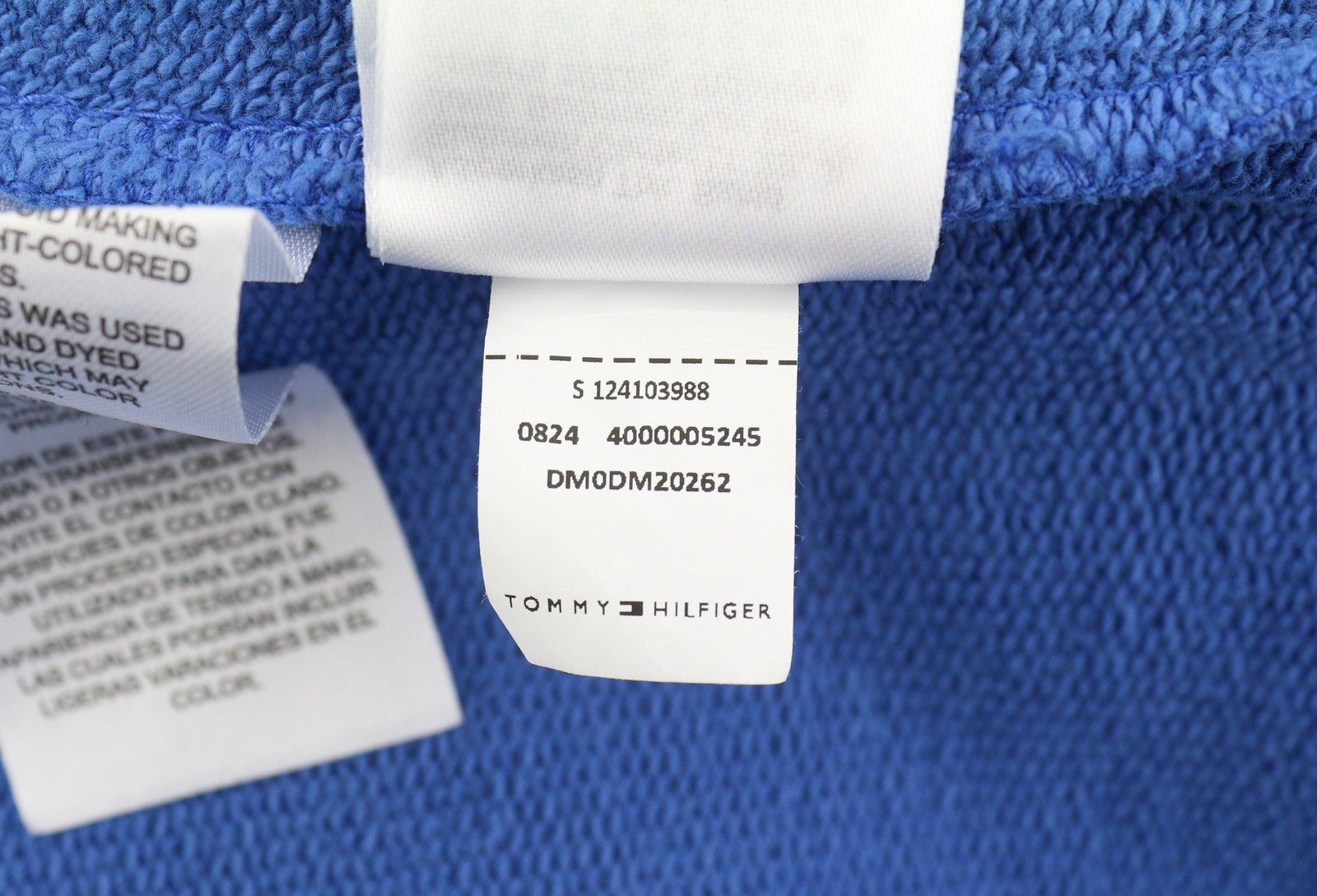 TOMMY HILFIGER RLX Vintage Vars vyriškas megztinis L dydžio mėlynas logotipas su apvalia kaklo iškirpte 