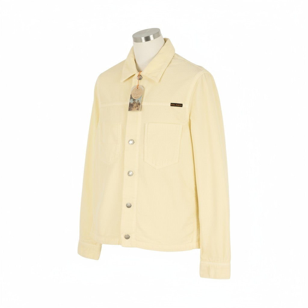 NUDIE JEANS Ronny Men's S Dusty White Organic Corduroy Logo Button Jacket