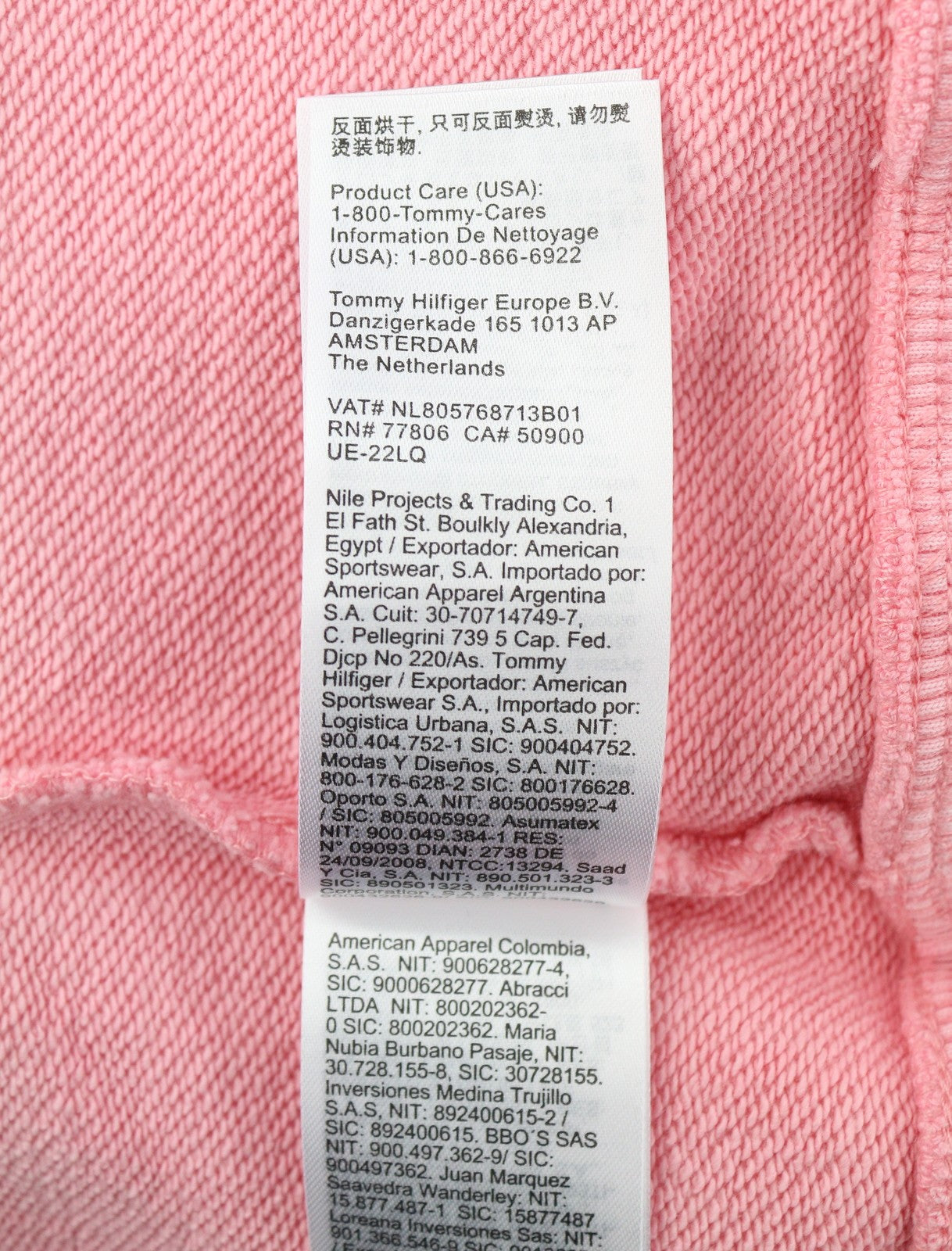 TOMMY HILFIGER vyriškas megztinis L dydžio rožinis „Corron Crew Neck Front Logo Pullover“ 