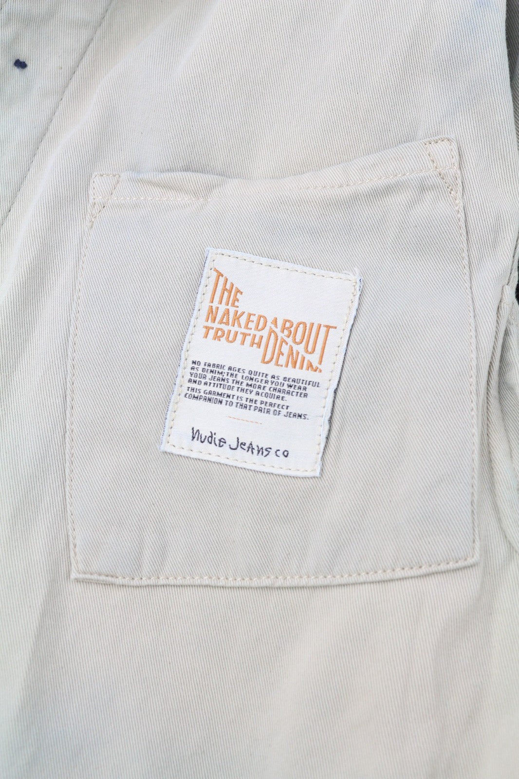 NUDIE JEANS Julius Men's XS Core Blue Organic Jacket Button Pockets Lined