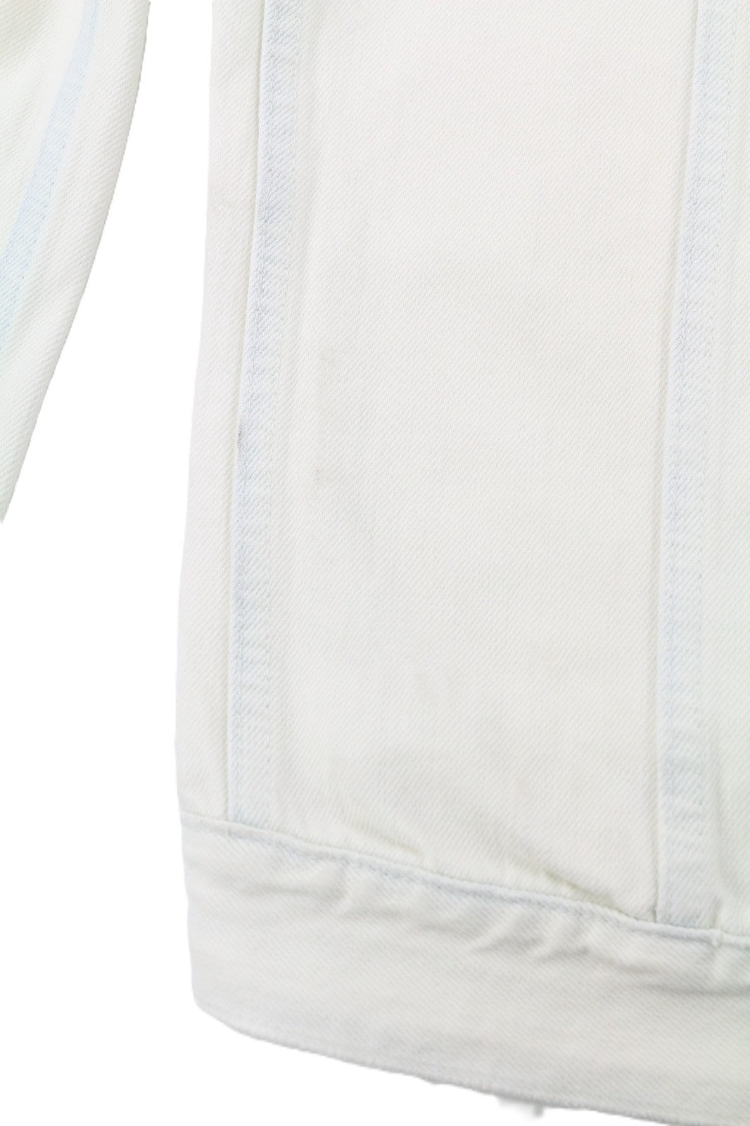 NUDIE JEANS Terry Men's L Extreme Bleach Light Denim Jacket Button Spread