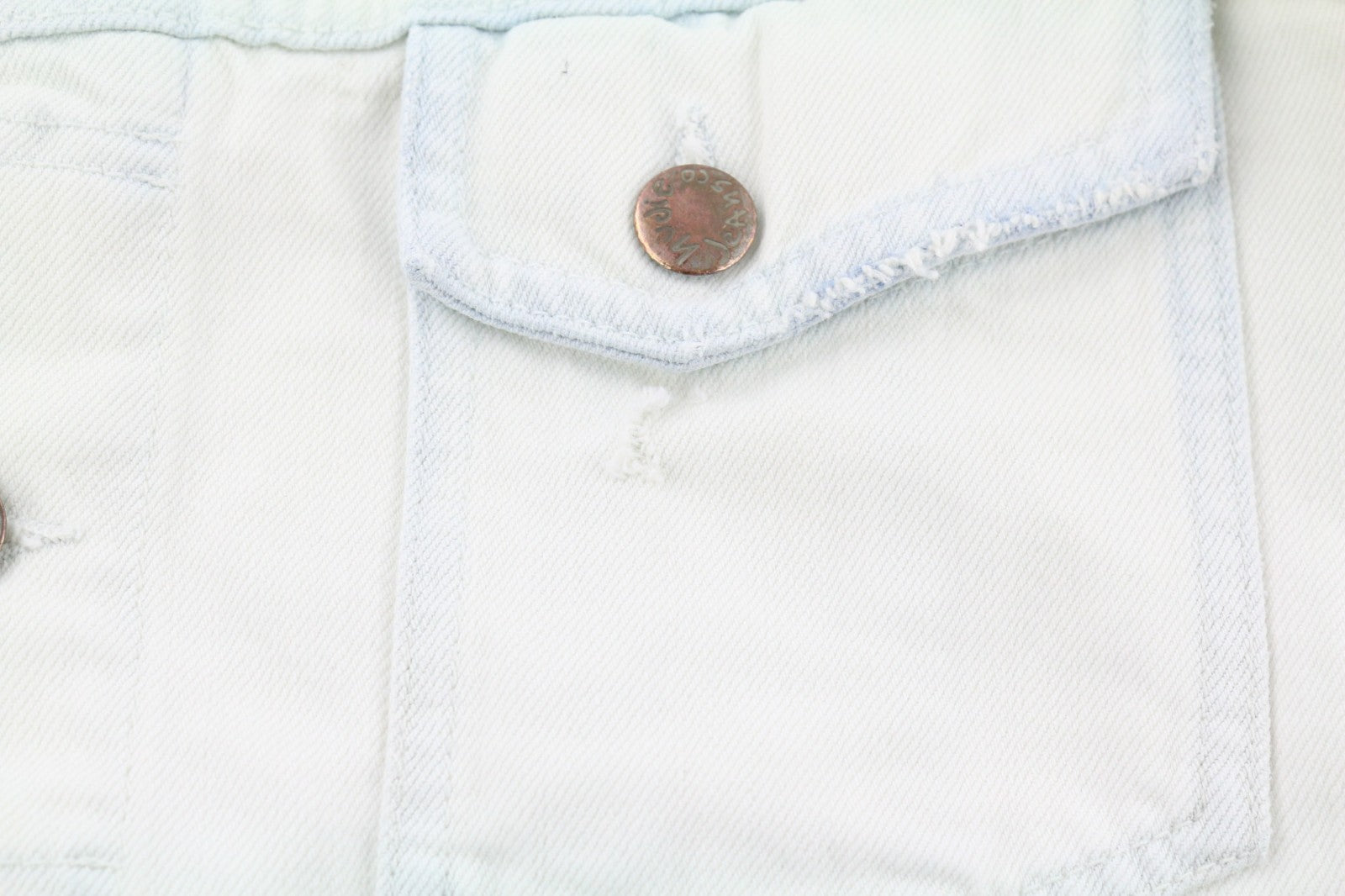 NUDIE JEANS Terry Men's M Extreme Bleach Light Denim Button Spread Jacket